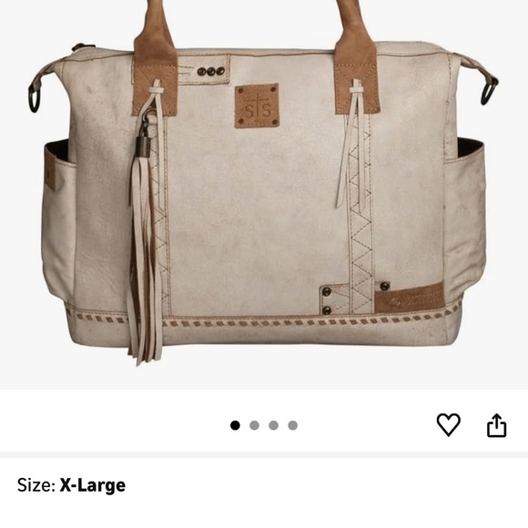 STS Ranchwear Cream and Brown Tote - Picture 4 of 4